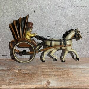 Homco Wall Hanging Horse And Carriage Plastic Made In USA VTG 1978